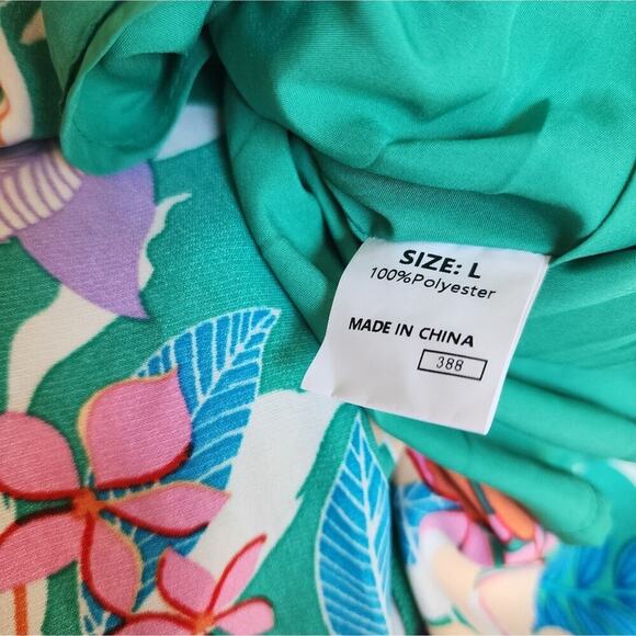 BOUTIQUE GREEN NWOT FLORAL RUFFLE PEPLUM LINED MAXI DRESS MULTIPLE SIZES - Picture 9 of 9